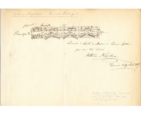 NAPOLEAO ARTHUR: (1843-1925) Portuguese Composer and Pianist. A.M.Q.S., Arthur Napoleon, one page, oblong folio, Warsaw, 29th