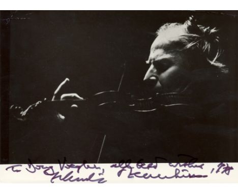 VIOLINISTS: Jan Kubelik (1880-1940) Czech Violinist and Composer. A.M.Q.S., Jan Kubelik, on an oblong 12mo card, n.p., 1st Ap