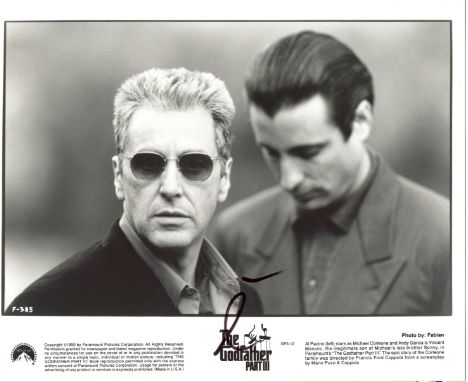 PACINO AL: (1940- ) American Actor. Academy Award winner. Signed 10 x 8 photograph by Pacino, the promotional Paramount image