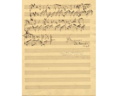 MACFARREN GEORGE ALEXANDER: (1813-1887) English Composer & Musicologist. A good A.M.Q.S., G A Macfarren, one page, (manuscrip