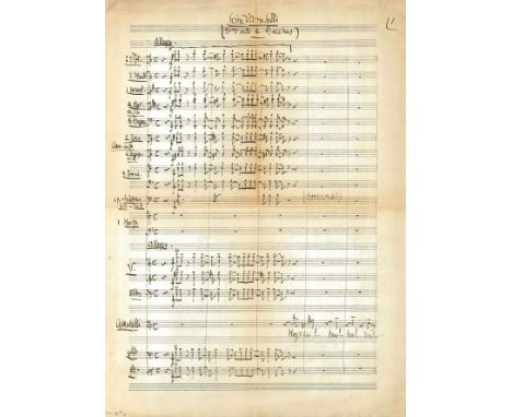 MASSENET JULES: (1842-1912) French Composer. A good original Autograph Musical Manuscript, unsigned, one page, large folio (m