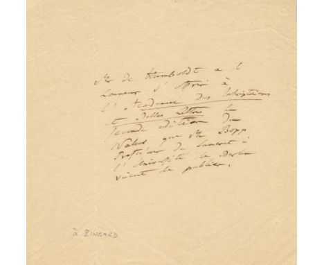 HUMBOLDT ALEXANDER: (1769-1859) Prussian Geographer, Naturalist and Explorer. A good A.L.S., Mr. de Humboldt, in the third pe