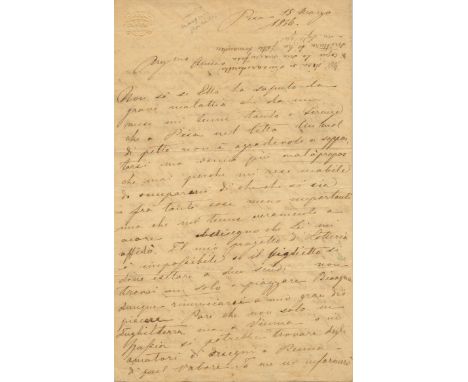 UNGHER CAROLINE: (1803-1877) Austro-Hungarian Contralto. A.L.S, C. Sabatier, three pages, 8vo, Pisa, 15th March 1856, to Giun