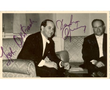 OISTRAKH DAVID: (1908-1974) Russian Violinist. A preeminent violinist of the 20th century who was the dedicatee of several vi