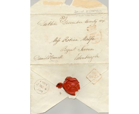 O'CONNELL DANIEL: (1775-1847) Irish Political Leader. Autograph Envelope Signed, Daniel O'Connell, addressed in his hand to M