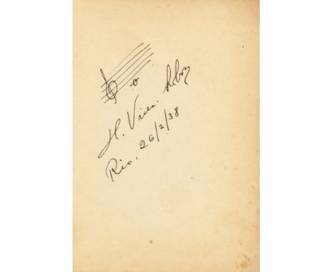 VILLA-LOBOS HEITOR: (1887-1959) Brazilian Composer. Bold ink signature ('H. Villa-Lobos') and date, Rio [de Janeiro], 26th Fe