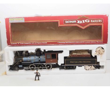 A BACHMANN Big Haulers G scale American Outline 4-6-0 steam locomotive in Denver & Rio Grande livery - VG in G box