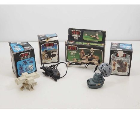 A group of vintage Star Wars (Return of the Jedi) guns and vehicles in original boxes - G in F/G boxes (4)