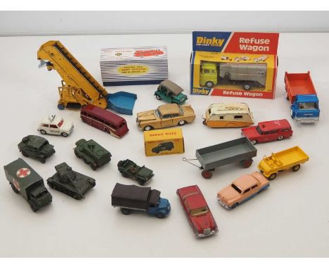 A mixed lot of vintage DINKY diecast vehicles comprising 3 x boxed examples and various unboxed playworn items - F/VG in G/VG