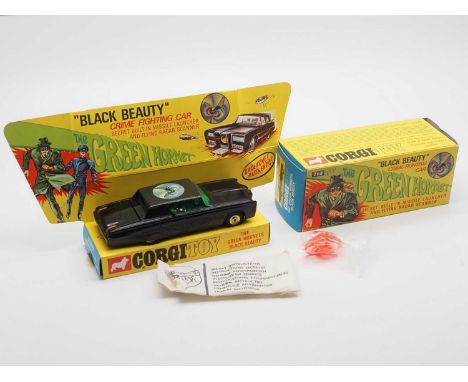 A CORGI 268 'The Green Hornet' Black Beauty diecast car complete with instructions, 4 x missiles, 3 flying radar scanners and