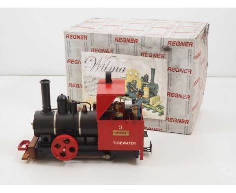 A REGNER G scale live steam 0-4-0 'Wilma' steam locomotive in original box, complete with additional scratch built cab roof a