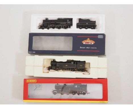A pair of OO gauge steam locomotives comprising a HORNBY Thompson L1 Class together with a BACHMANN Class 4MT both in BR blac