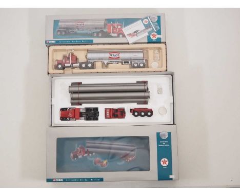 A pair of CORGI 1:50 Scale diecast American Outline heavy haulage trucks, both petrol industry related - VG/E in G/VG boxes (