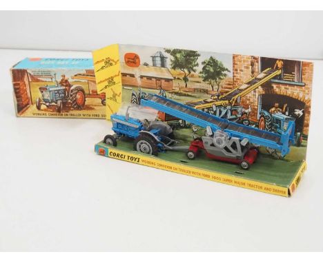 A CORGI gift set No 47 comprising a diecast Ford 5000 Super Major tractor and working conveyor, complete with 6 x sacks but n