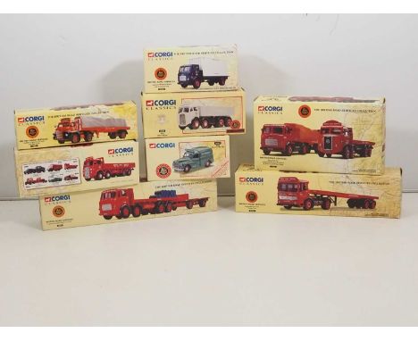 A group of CORGI CLASSICS rigid and articulated diecast lorries, all 'British Road Services' examples - VG in G/VG boxes (8)