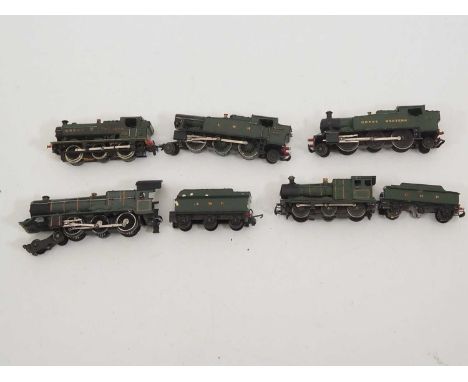 A group of kit built TT scale steam locomotives on TRIANG and kit built chassis - generally G (unboxed) (5)