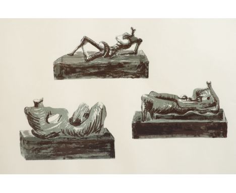 § Henry Moore (1898-1986) Three reclining figures on pedestals (C.439)LithographSigned in pencil, XIII/XV, printed by Curwen 