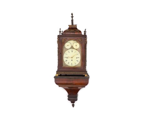 Thomas Evans of London. A George III ormolu mounted mahogany chiming bracket clock,with architectural case mounted with busts