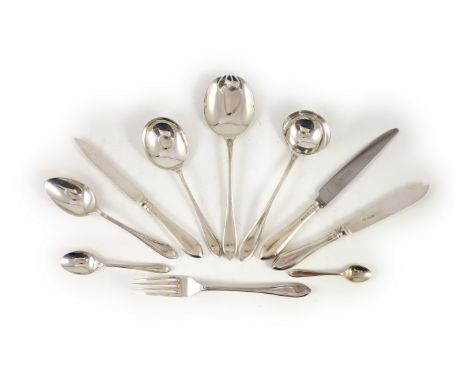 A canteen of Garrard &amp; Co silver cutlery and flatware for eight, Sheffield, 1958,comprising one hundred and thirteen item