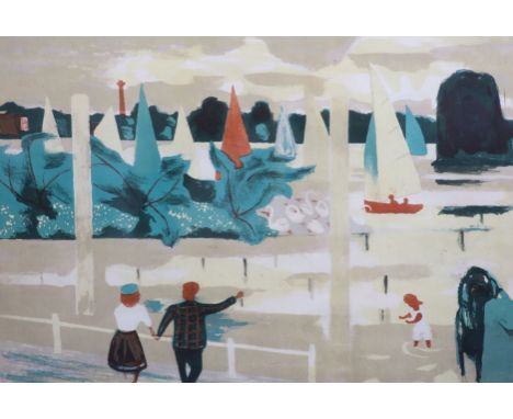 § Julian Trevelyan (1910–1988) Thames Regattalithograph printed in colours, 1951signed in pencil50 x 71cm