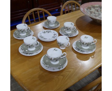 A Ridgway 'Arcadia' pattern Tea Set, to include Six Cups and Saucers and Tea Plates (a lot)