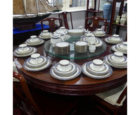 An extensive Noritake 'Lamelle' pattern Dinner and Tea Service, twelve place setting, to include Dinner Plates, Soup Plates, 