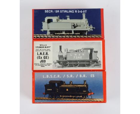 3 Wills/South East Finecast Metal Locomotive 4mm scale Kits. An S.E.C.R./S.R. Stirling R 0-6-0 Tank Locomotive. A L.B.S.C.R./