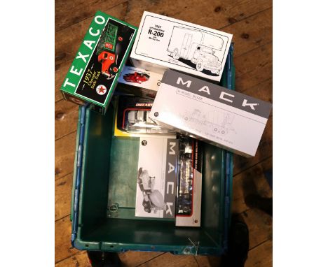 10 First Gear. Various scales. 1937 Chevrolet Tow Truck, Chevrolet Super Service. Tractor with Triaxle Loboy Trailer, New Hol