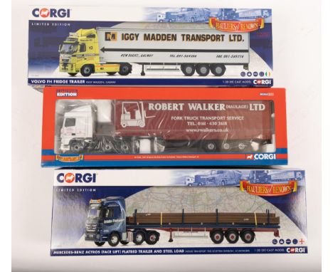 3 Corgi Limited Edition Hauliers of Renown series Truck. CC13226 DAF XF Space Cab Step frame Curtainside. Robert Walker (Haul