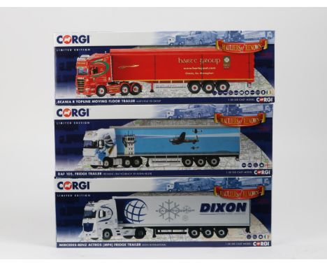 3 Corgi Hauliers of Renown Limited Edition series. CC13765 Scania R Topline with Moving Floor Trailer, Harte Peat Ltd Group. 