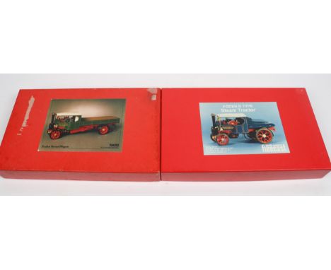 2 unmade Wills Finecast White Metal Model Kits. A 3/8" to I Foot scale 6 Ton Foden 'C' Type Steam Wagon, complete with parts 