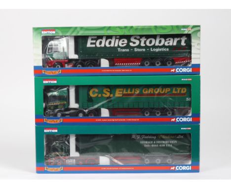 3 Corgi Limited Edition Hauliers of Renown series Trucks. CC13703 Scania R Series High Roof Curtainside, CS Ellis (Group) Ltd