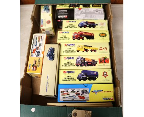 12 Corgi Classics. 6x The Brewery Collection. Foden chain lorry, Fremlins. Atkinson tanker, Vaux Breweries Ltd. Scammell High