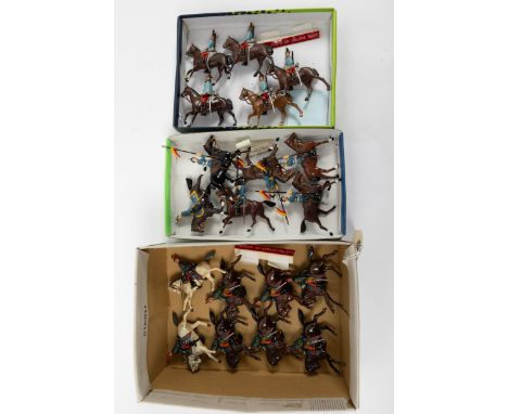 Britains Soldiers. Mounted Imperial Soldiers. 2nd Baden Dragoons (6), including Officer, 1st Austrian Uhlans (5) including tr