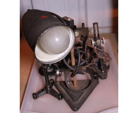 Tray of cast iron based scientific lighting