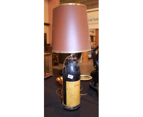Glass display Kahlua bottle in the form of a table lamp, H 70 cm 