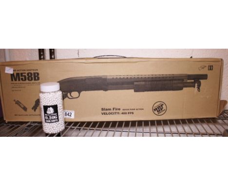 Pump action M58B shotgun air soft BB gun with ammunition