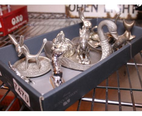 Silver plated animals and ring holders