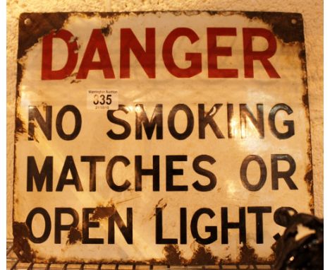 Original Danger No Smoking enamel sign