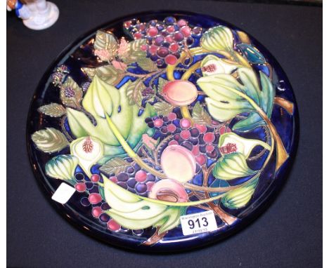 Moorcroft large mixed fruit pattern ceramic charger dated 2000 D: 36 cm