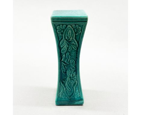 A Chinese crackle glazed pottery pillow, L. 24cm.