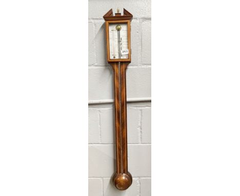 A mahogany wall mounted Mercury barometer by Rapport of London (mercury no longer set), H. 98cm.