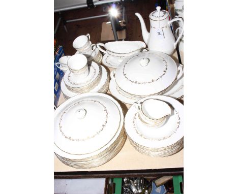 Royal Worcester 'Gold Chantilly' dinner service, with coffee pot and comprising over fifty pieces