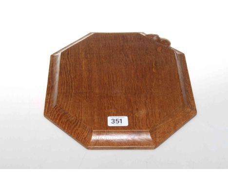 Robert Mouseman Thompson oak bead board, mid 20th Century, 30.5cm