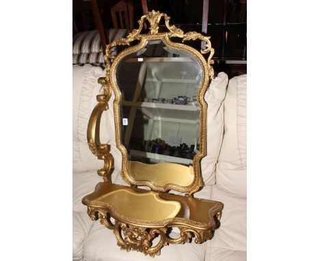 Gilt console table and mirror