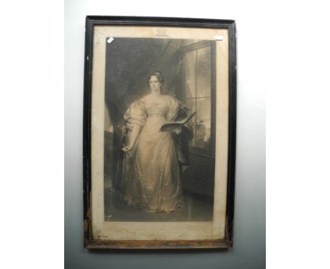 Framed, glazed, indistinctly signed, 19th Century, print, title to work ‘Elizabeth Duchess of Rutland, Second Daughter of Fre