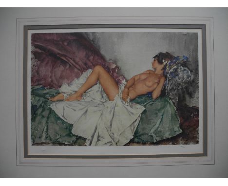 WILLIAM RUSSELL FLINT (1880-1969) Pair of framed, glazed, 20th Century, numbered prints, to include one portrait study of a g