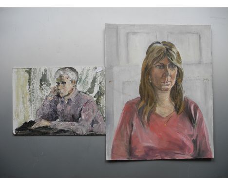ELEANOR MATHER (1916-2011) Set of sixteen unframed, some signed, 20th Century, oil on board, various portrait studies of both