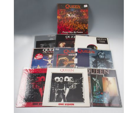 A group of ten Queen records to include; One Vision x2 (alternate covers), Thank God it’s Christmas, A Kind of Magic extended