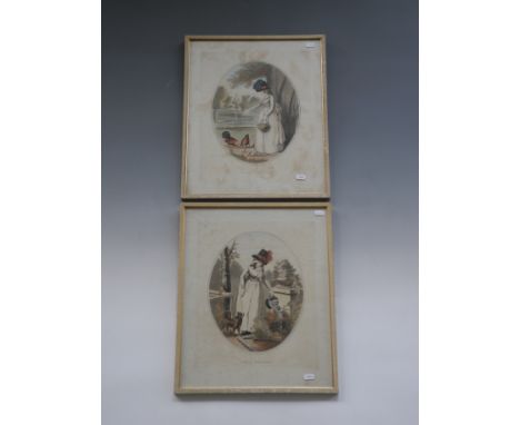 After GEORGE MORLAND (1763-1804) Pair of framed, glazed, 19th Century, engravings, including one portrait of a well dressed w